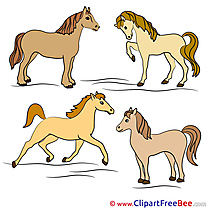 Four Horses printable  Images