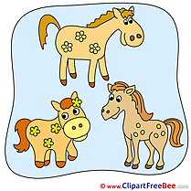 Three Horses Clip Art for free