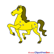 Yellow printable Illustrations Horse