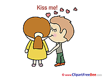 Boy Girl Kiss Me Clipart I Love You Illustrations