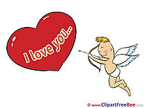 Cupid Bow Heart I Love You Illustrations for free