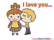 Enamored Boy Girl Kiss I Love You download Illustration