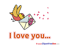 Letter Kiss Bird Courier free Illustration I Love You