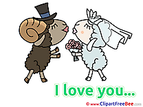 Sheeps Wedding Kiss free Cliparts I Love You