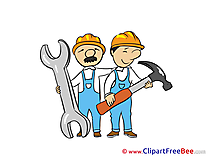 Hammer Wrench Workers Clip Art download for free