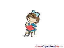 Book Girl reads Clipart Kindergarten free Images
