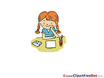 Draw Girl printable Illustrations Kindergarten