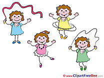 Funny Girls Clipart Kindergarten Illustrations