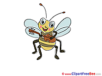 Guitar Bee plays printable Kindergarten Images