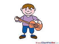 Guitarist Kid Kindergarten Illustrations for free