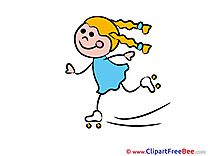 Roller Skates little Girl Clip Art download Kindergarten