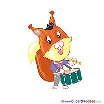 Squirrel with Drum Kindergarten free Images download