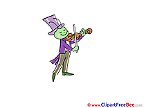 Violin Cricket printable Illustrations Kindergarten