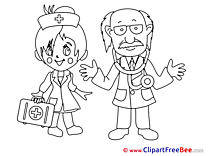 Girl Nurse with Doctor free printable Cliparts and Images