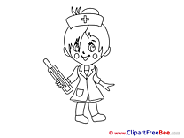 Thermometer Girl Cliparts printable for free