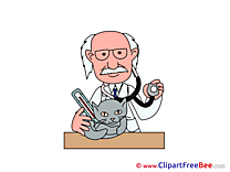 Vet Cat printable Illustrations for free