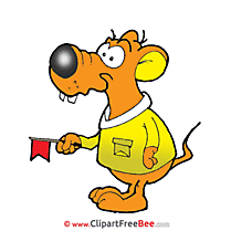 Mouse with Flag Clipart free Illustrations