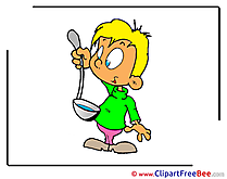 Boy Kitchen Spoon Cliparts printable for free