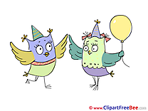 Balloon Owls Pics Party Illustration