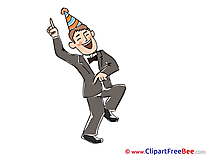 Black Costume Man Dancer Clip Art download Party