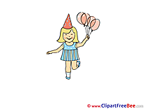 Girl Balloons Cliparts Party for free