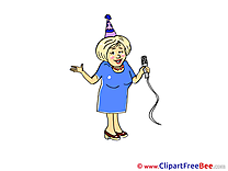 Karaoke Woman printable Illustrations Party