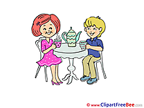 Kettle Tea Boy Girl download Clipart Party Cliparts