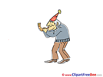 Old Man Celebration download Party Illustrations