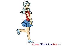 Anime Girl Cliparts printable for free