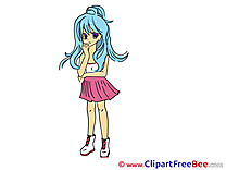 Drawing Anime Girl Clip Art download for free