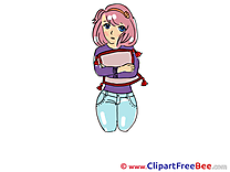 Pink Hair Woman download printable Illustrations