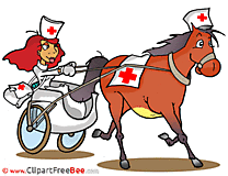 Ambulance Girl Horse download printable Illustrations