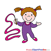 Gymnast Ribbon printable Illustrations for free