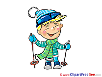 Skier Boy free printable Cliparts and Images