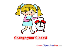 Girl with Clock Clip Art download Summer