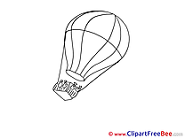 Coloriage Air Balloon Cliparts printable for free