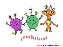 Aliens Invitations Wish Card