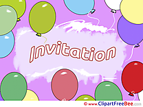 Balloons printable Invitations eCards