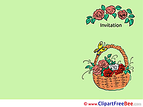 Basket with Roses Invitations Greeting Card for free