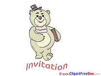 Bear printable Invitations eCards