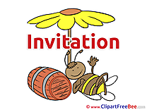Bee Invitations free eCards download