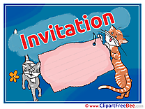 Cats free Postcards Invitations
