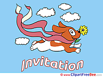 Dog Clouds Invitations Greeting Card for free