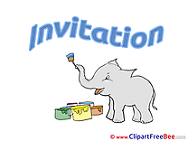 Elephant paints Invitation Invitations Postcards