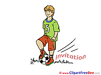 Football Player printable Greeting Cards Invitations