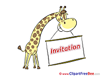 Giraffe Wishes Invitations Greeting Cards