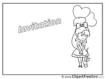 Girl free Postcards Invitations