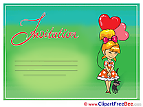 Girl printable Invitations eCards