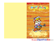 Guitar Fox Invitations Greeting Cards for free