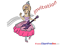 Guitarist printable Invitations eCards